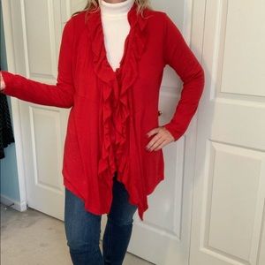 Red duster with ruffle Charming Charlie Pl…